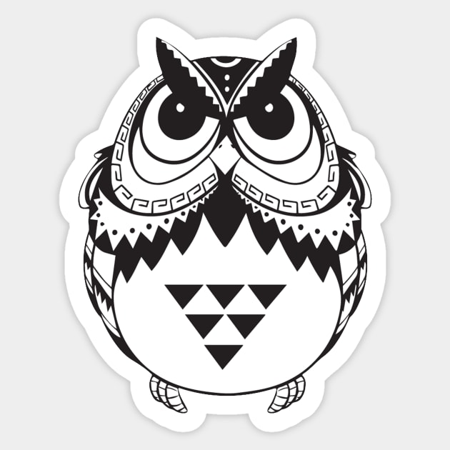 Ethnic Owl V.2 Sticker by edwardecho